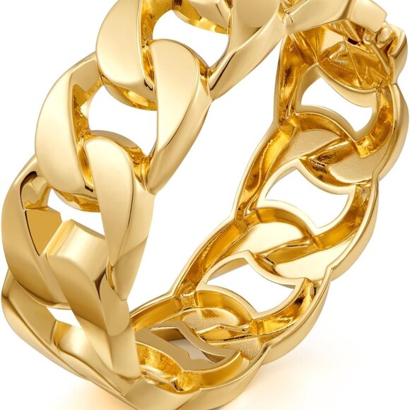 Gold Hinge Cuff Bracelet for Women Elegant 18K Gold Plated Brass Stylish - Picture 1 of 6